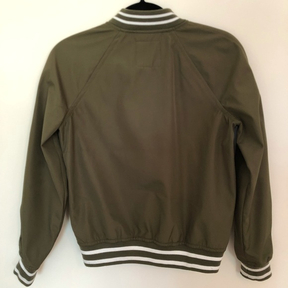 Madewell Varsity Bomber Jacket in Olive - Picture 7 of 8